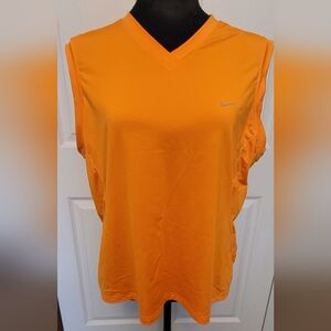 🔥2For$20 NIKE Team Women's ORANGE V Neck Tank Size Large 12-14